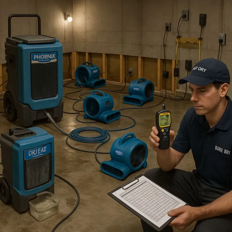 Structural Drying and Dehumidification process in East Griffin, GA